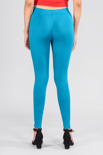 Wine Cotton Ankle Leggings