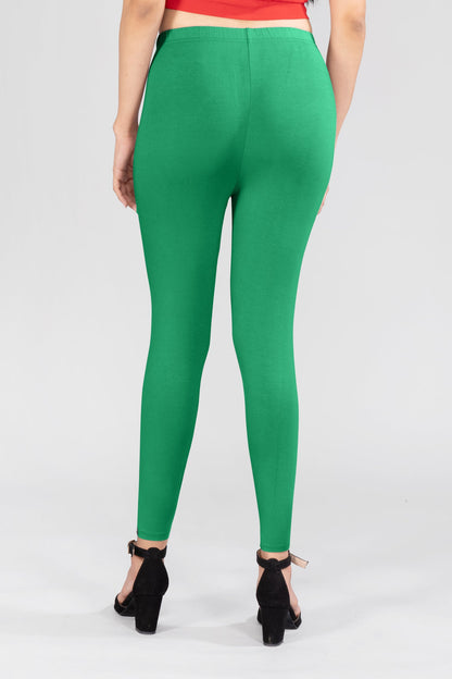 Virgin Green Viscose Ankle Leggings