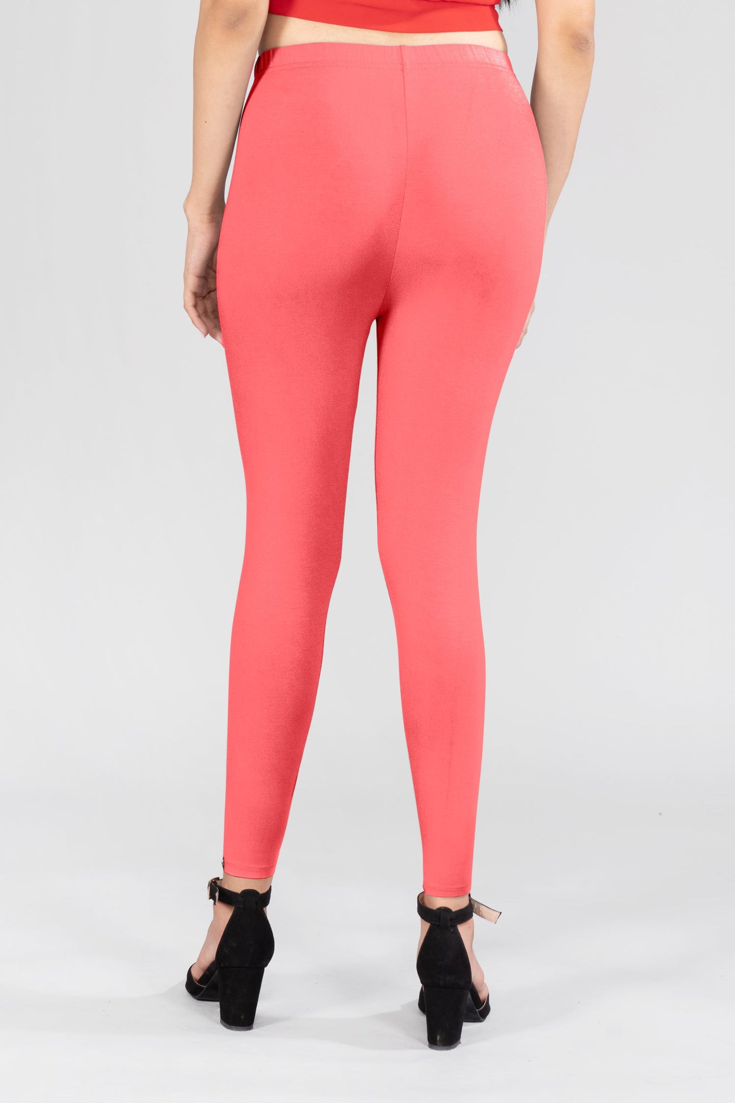 Red Scarlet Viscose Ankle Leggings