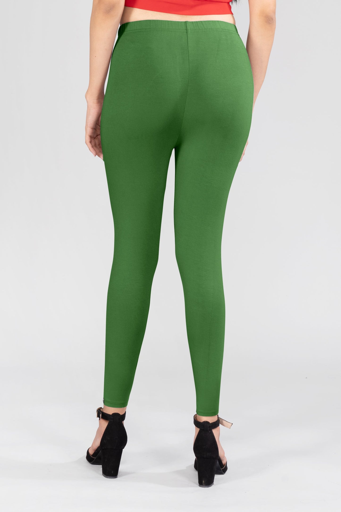 Elite Green Viscose Ankle Leggings