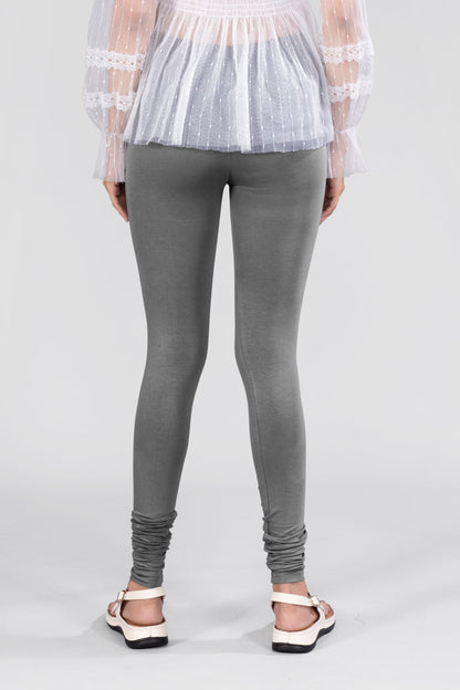 Steel Grey Cotton Churidar Leggings