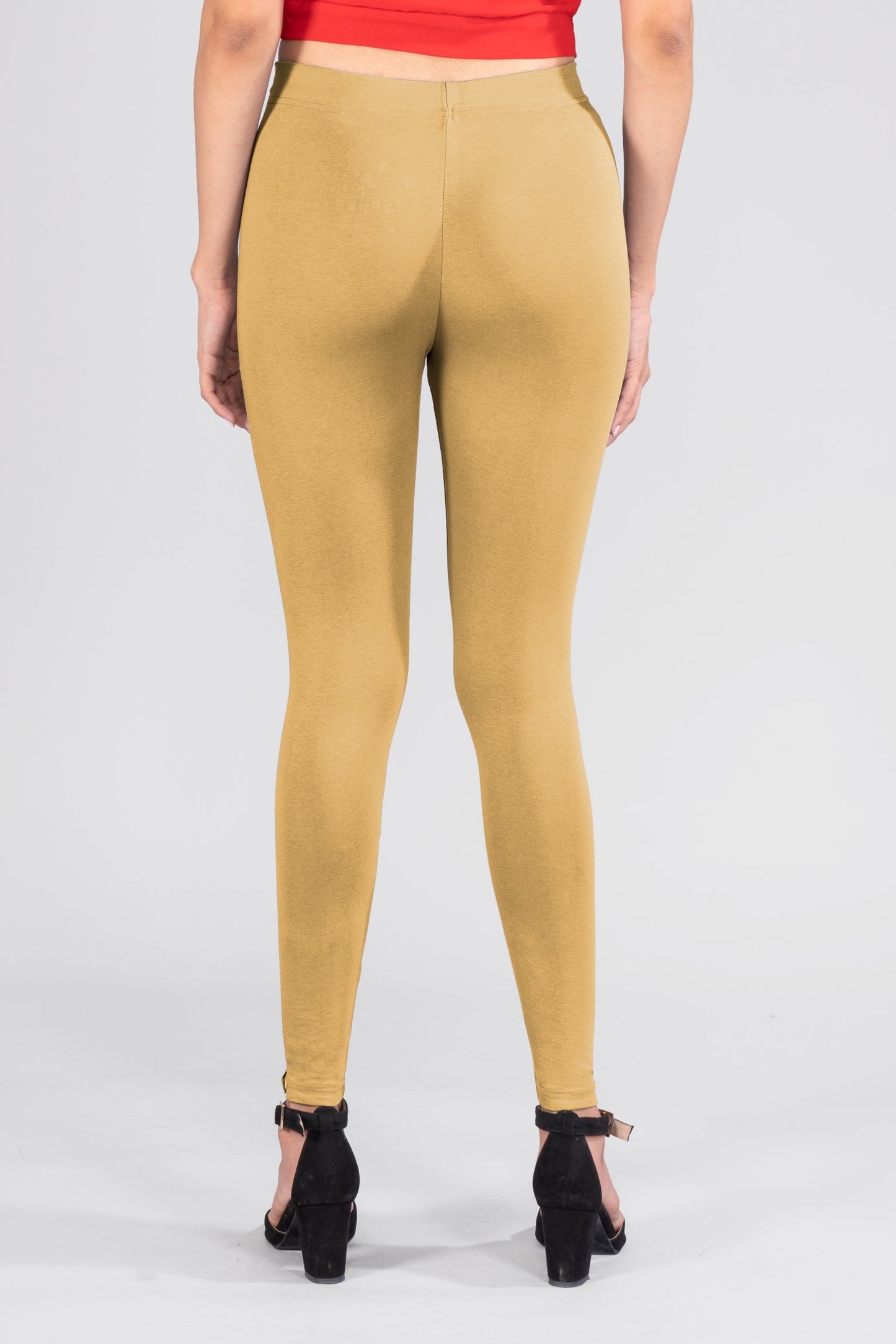 Stone Cotton Ankle Leggings