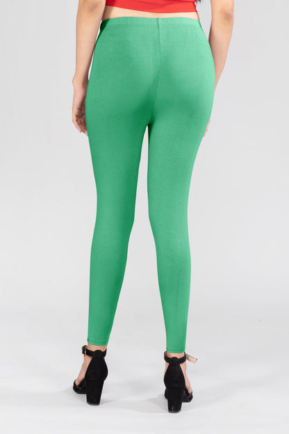 Aroma Green Viscose Ankle Leggings