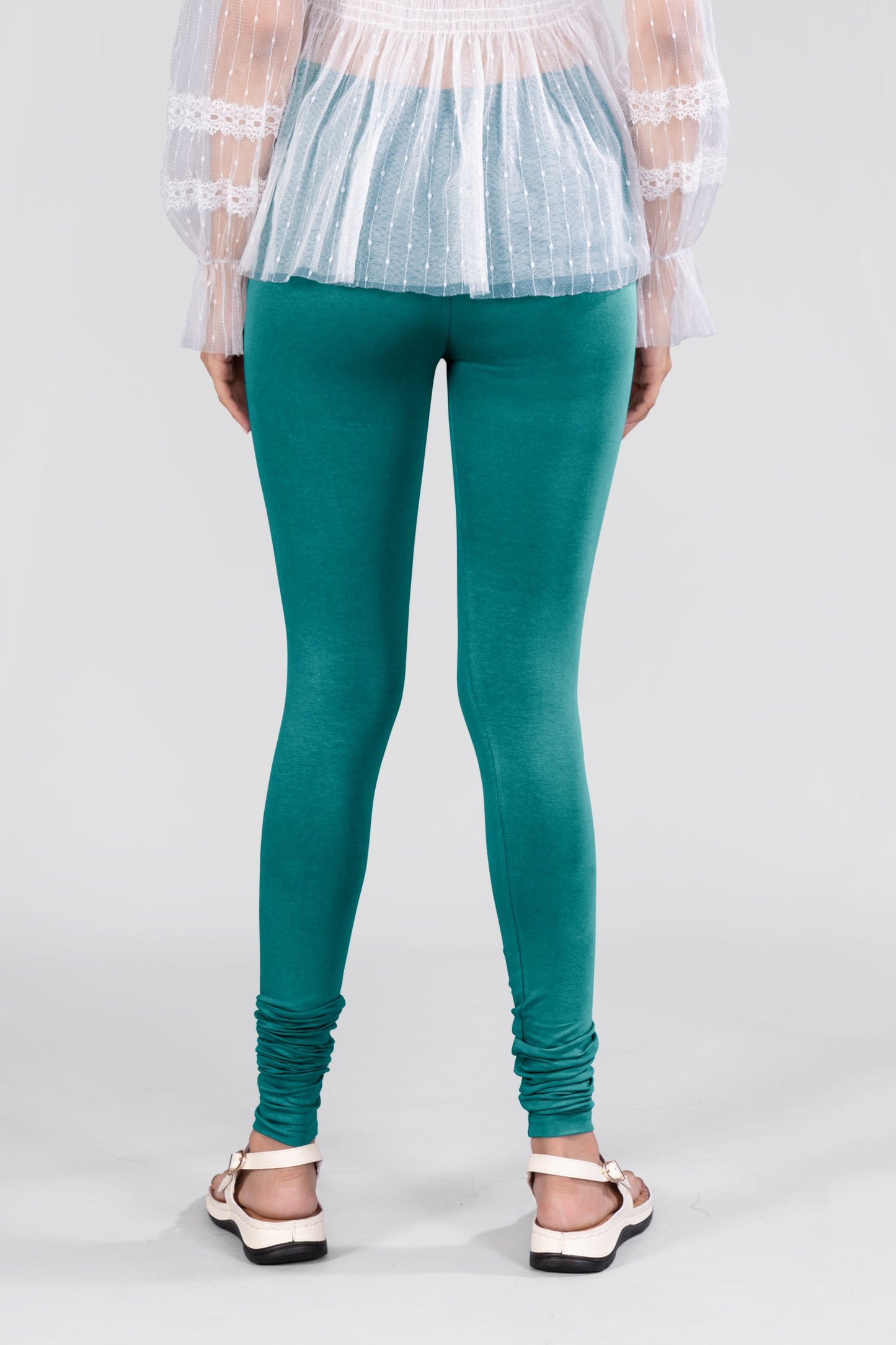 Peacock Green Cotton Churidar Leggings