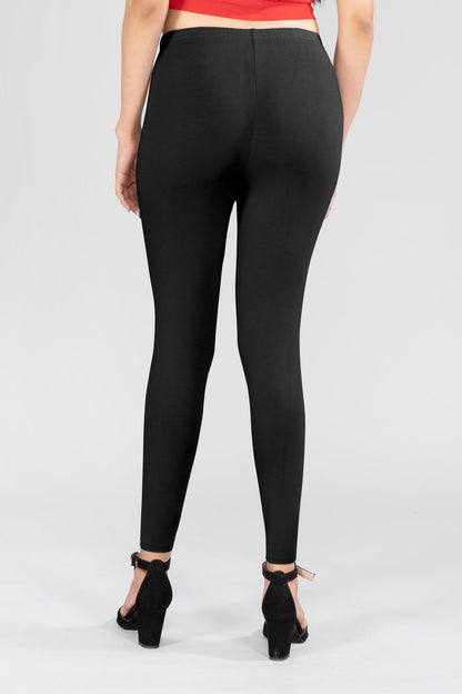 Majestic Black Viscose Ankle Leggings