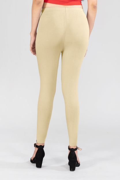 Noble Yellow Viscose Ankle Leggings