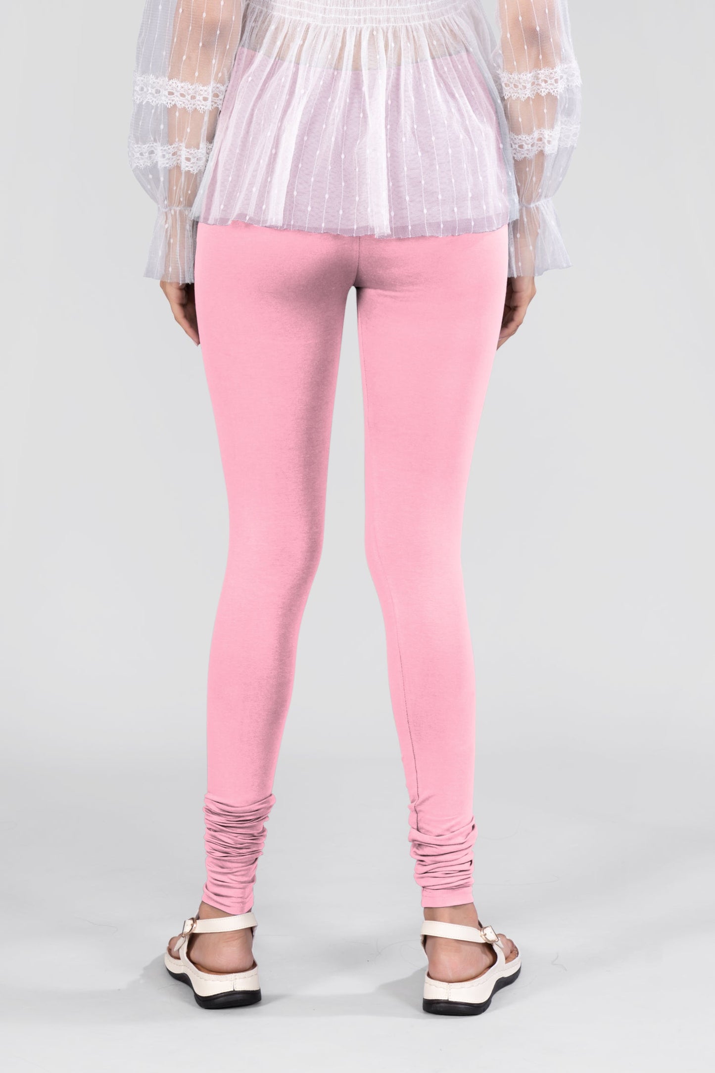 Pink Cotton Churidar Leggings