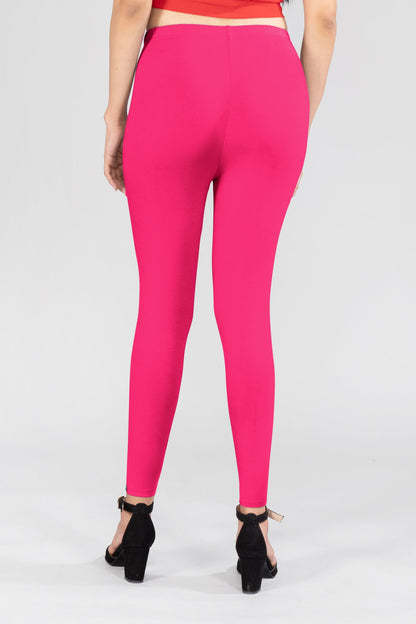Wild Strawberry Viscose Ankle Leggings