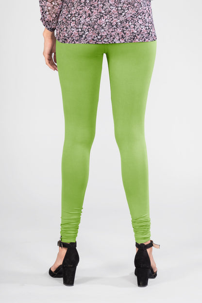 Green Bloom Viscose Churidar Leggings