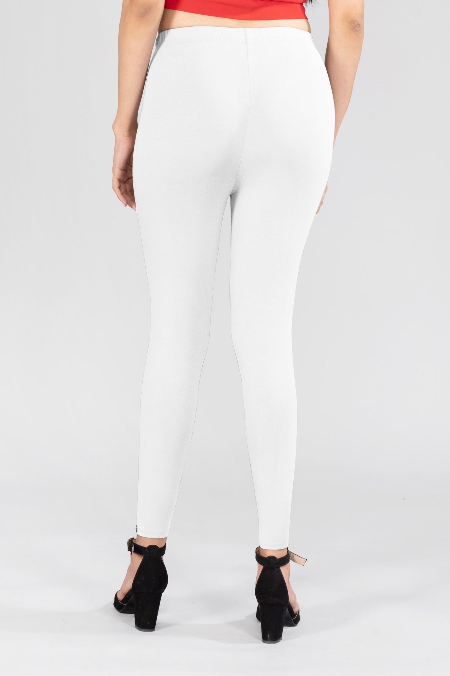 Angelic White Viscose Ankle Leggings