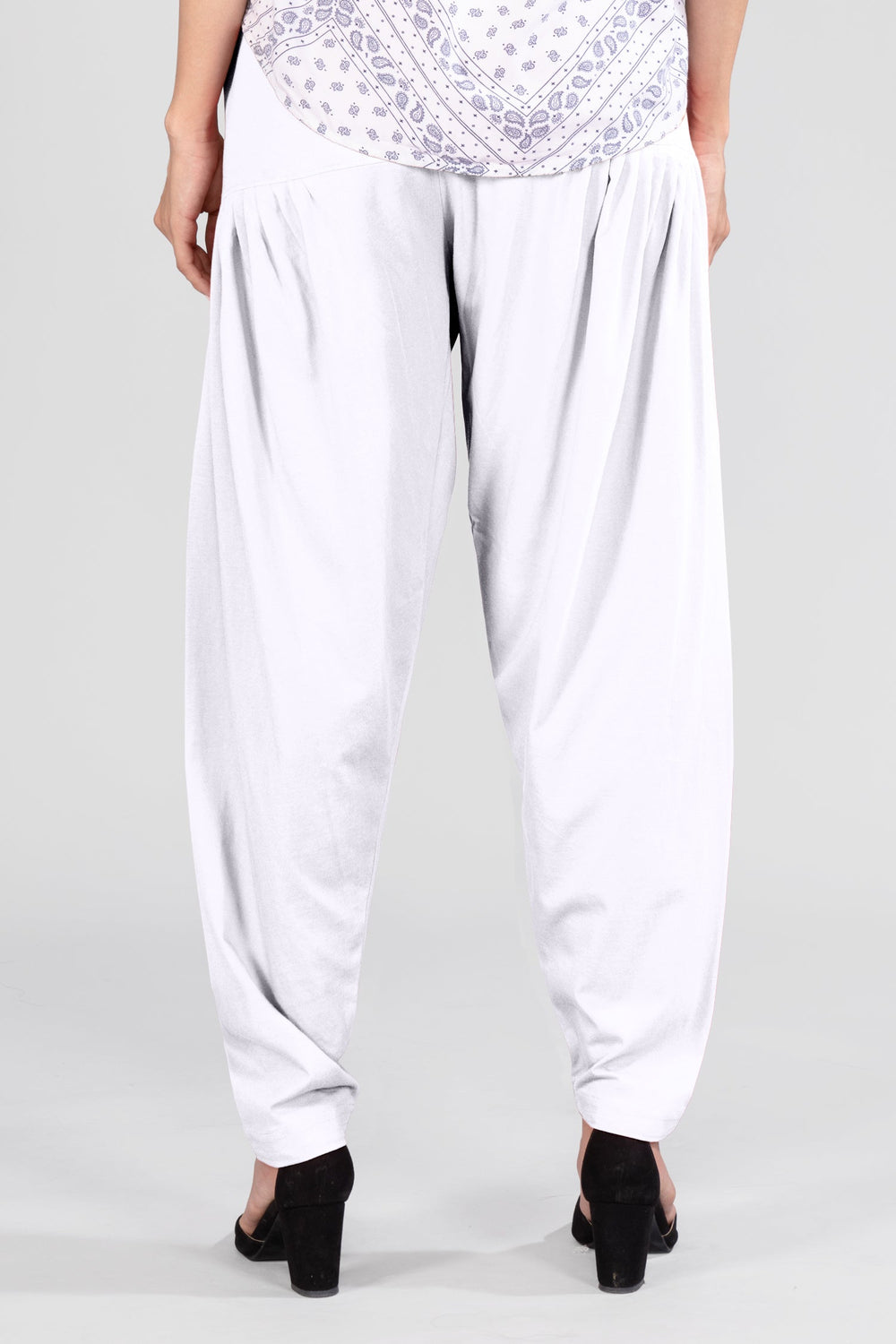 White Cotton Patiala Pants