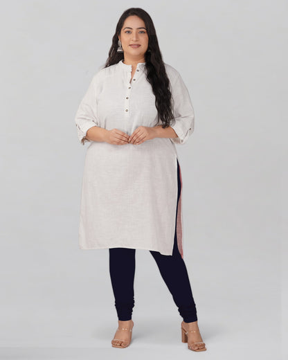 Navy Plus Size Cotton Churidar Leggings