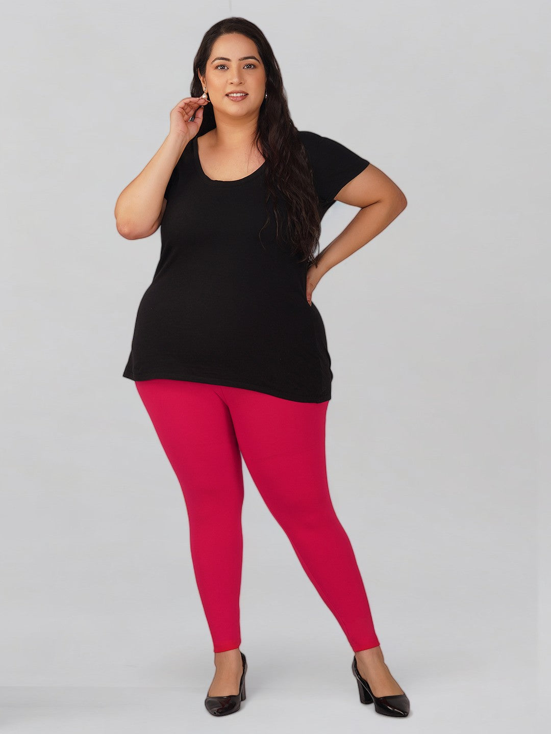 Dark Rani Plus Size Cotton Ankle Leggings