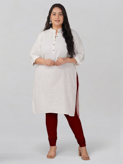 Maroon Plus Size Cotton Churidar Leggings