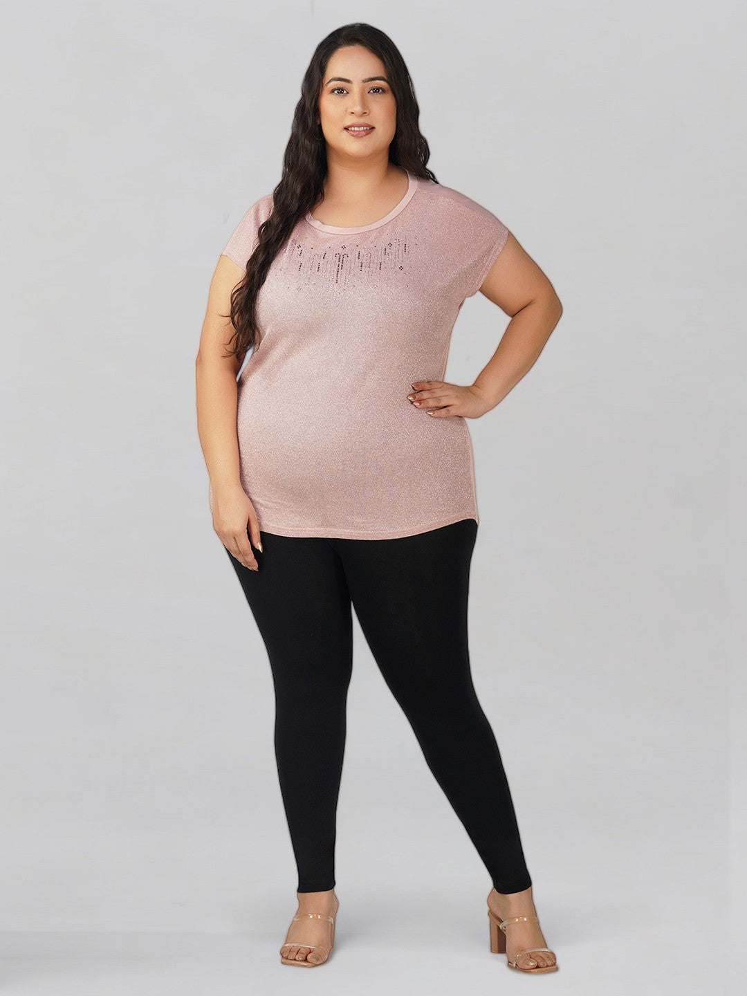 Black Plus Size Cotton Ankle Leggings