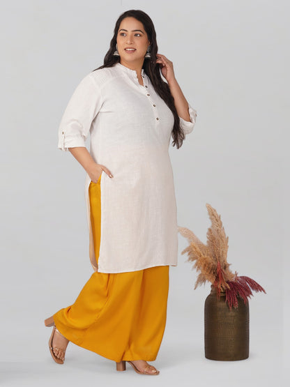 Crimson Yellow Plus Size Rayon Palazzo