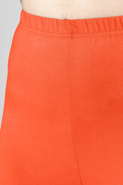 Orange Spark Viscose Churidar Leggings