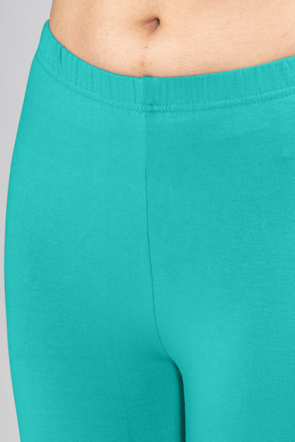 Soul Blue Viscose Ankle Leggings