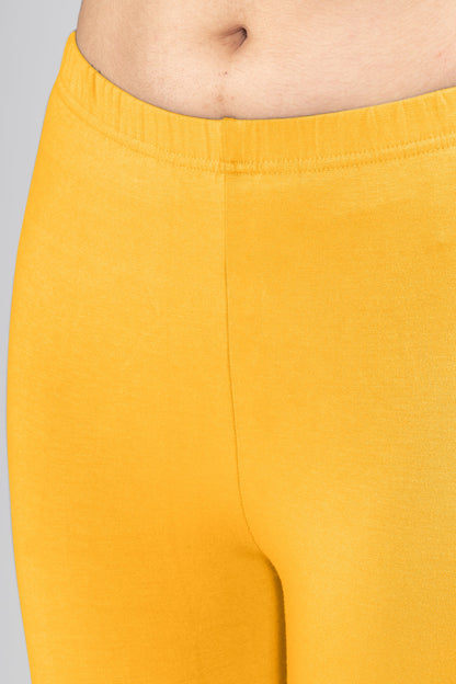 Crimson Yellow Viscose Ankle Leggings