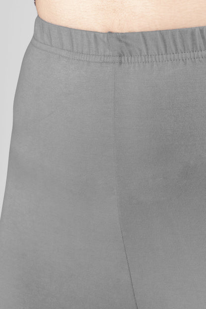 Elegant Grey Viscose Churidar Leggings