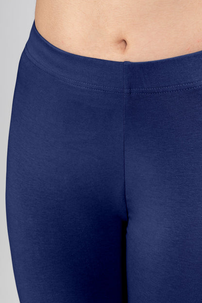 Navy Cotton Ankle Leggings