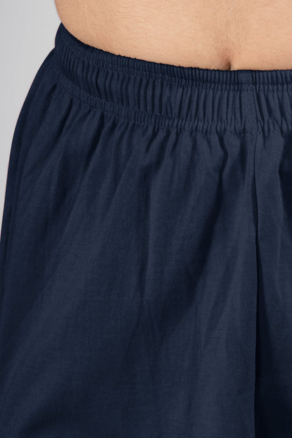 Navy Cotton Patiala Pants