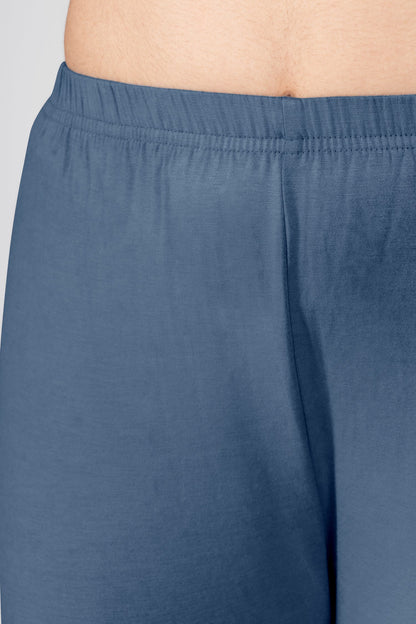 Bravo Blue Viscose Capri Leggings