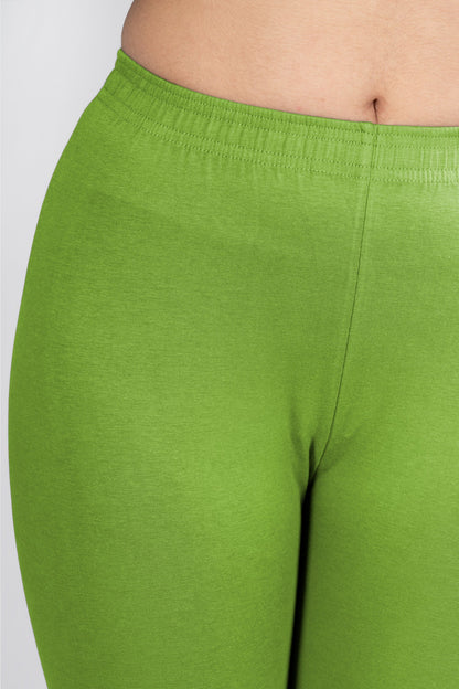 Fresh/Spring Parrot Green Cotton Churidar Leggings