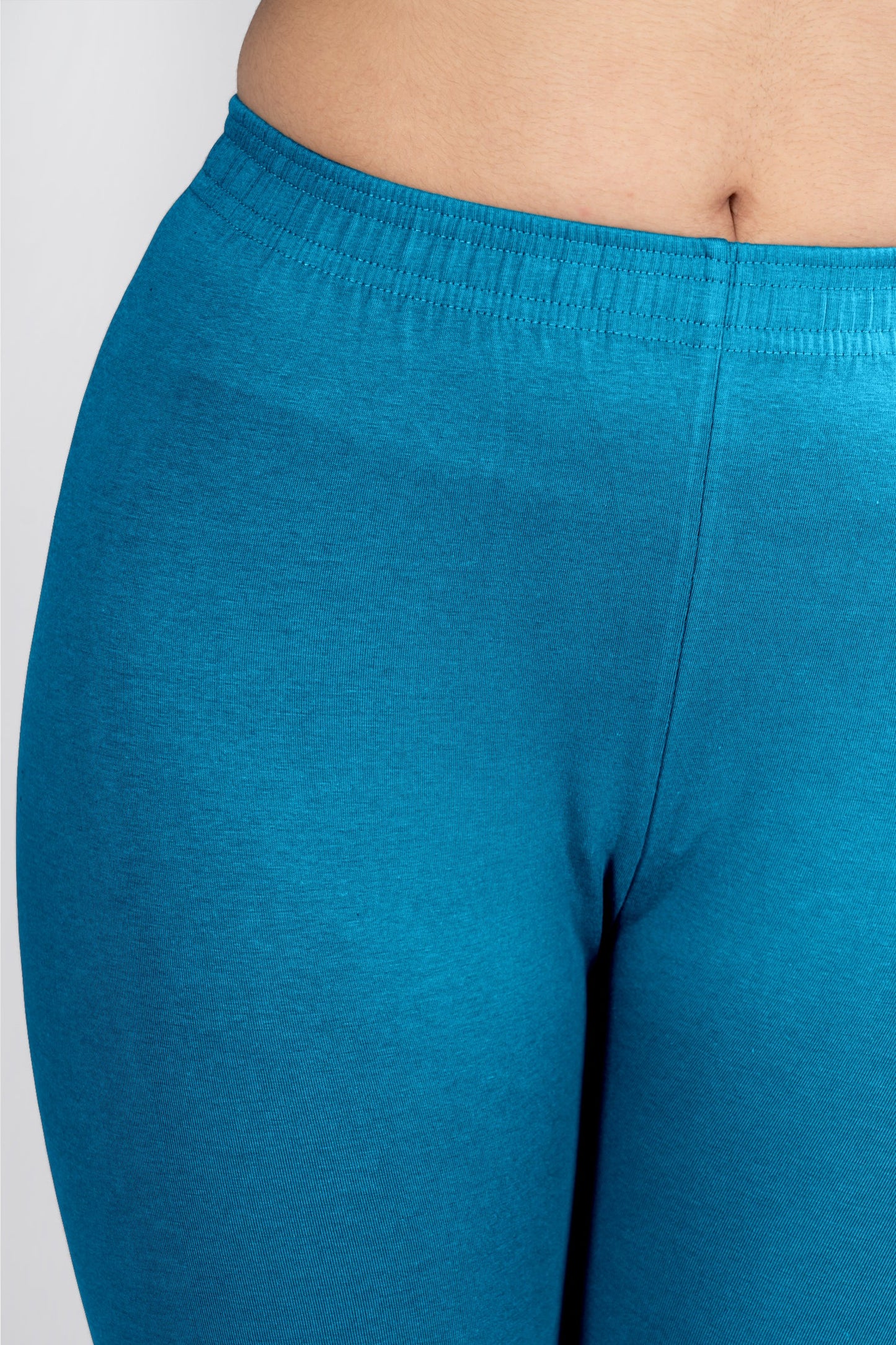 Turquoise Blue Cotton Churidar Leggings
