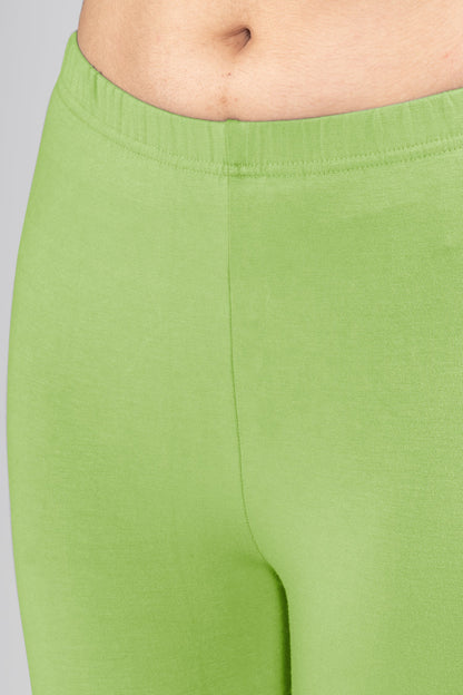 Green Bloom Viscose Ankle Leggings