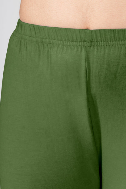 Virgin Green Viscose Capri Leggings