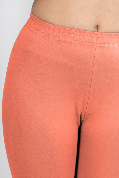 Terra Cotta Cotton Churidar Leggings