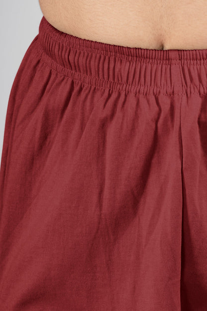 Maroon Cotton Patiala Pants