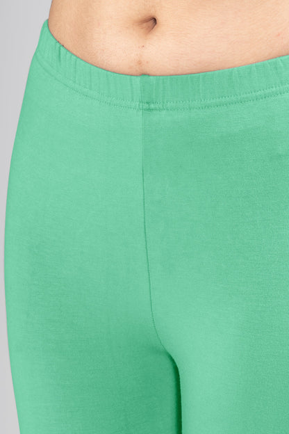 Aroma Green Viscose Ankle Leggings