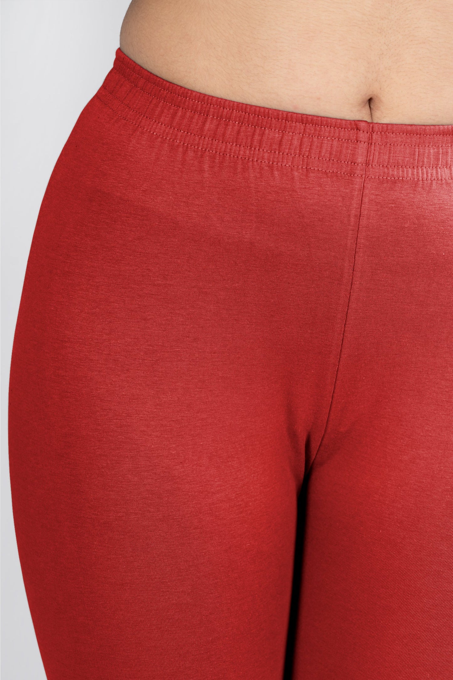 Dark Red Cotton Churidar Leggings
