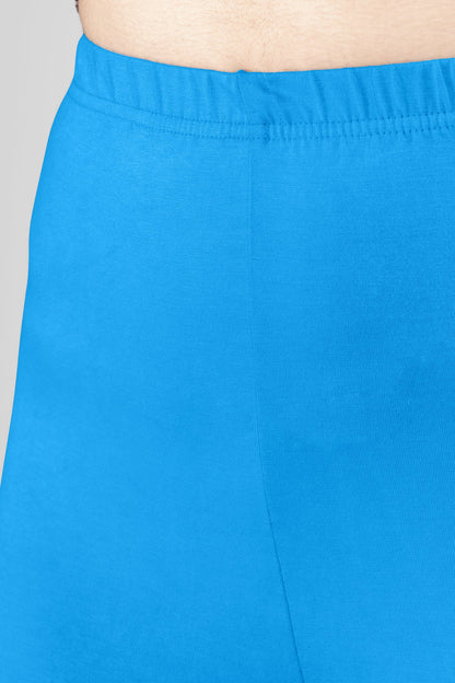 Steamy Blue Viscose Churidar Leggings