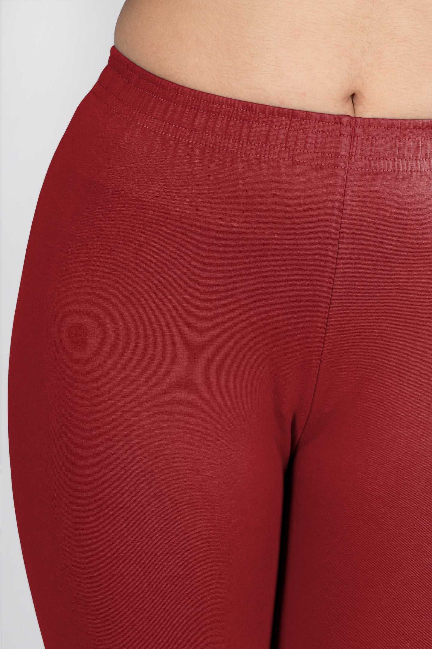 Maroon Cotton Churidar Leggings