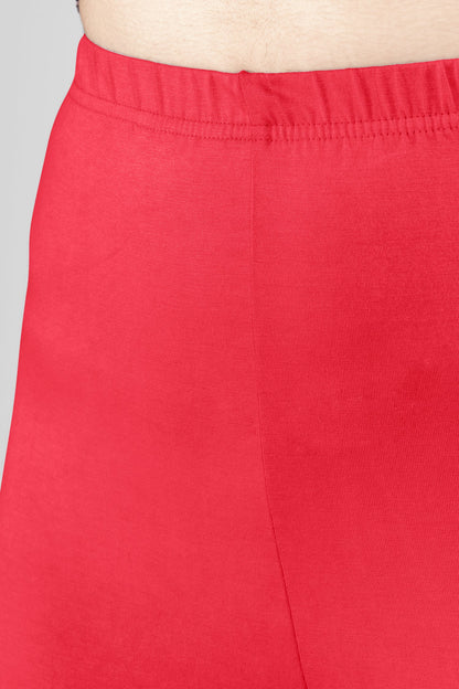 Platonic Red Viscose Churidar Leggings