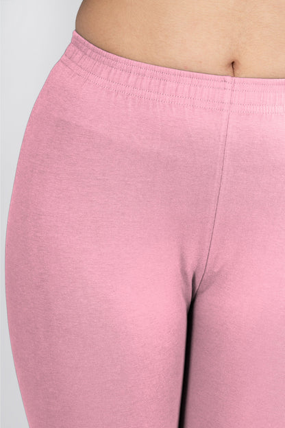 Pink Cotton Churidar Leggings