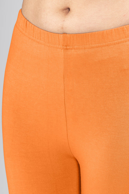 Cozy Brown Viscose Ankle Leggings