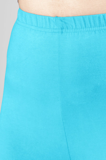 Aura Blue Viscose Churidar Leggings