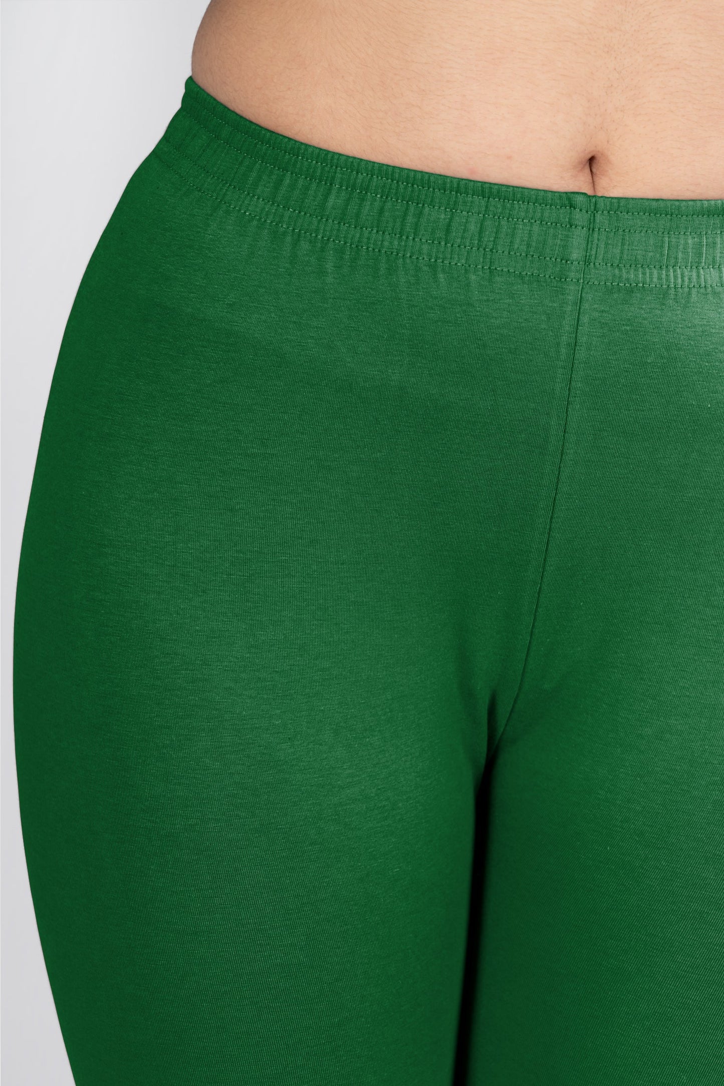Bottle Green Cotton Churidar Leggings