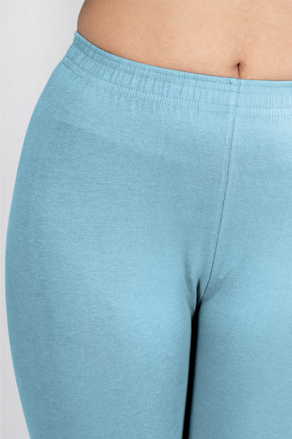 Pastel Blue Cotton Churidar Leggings