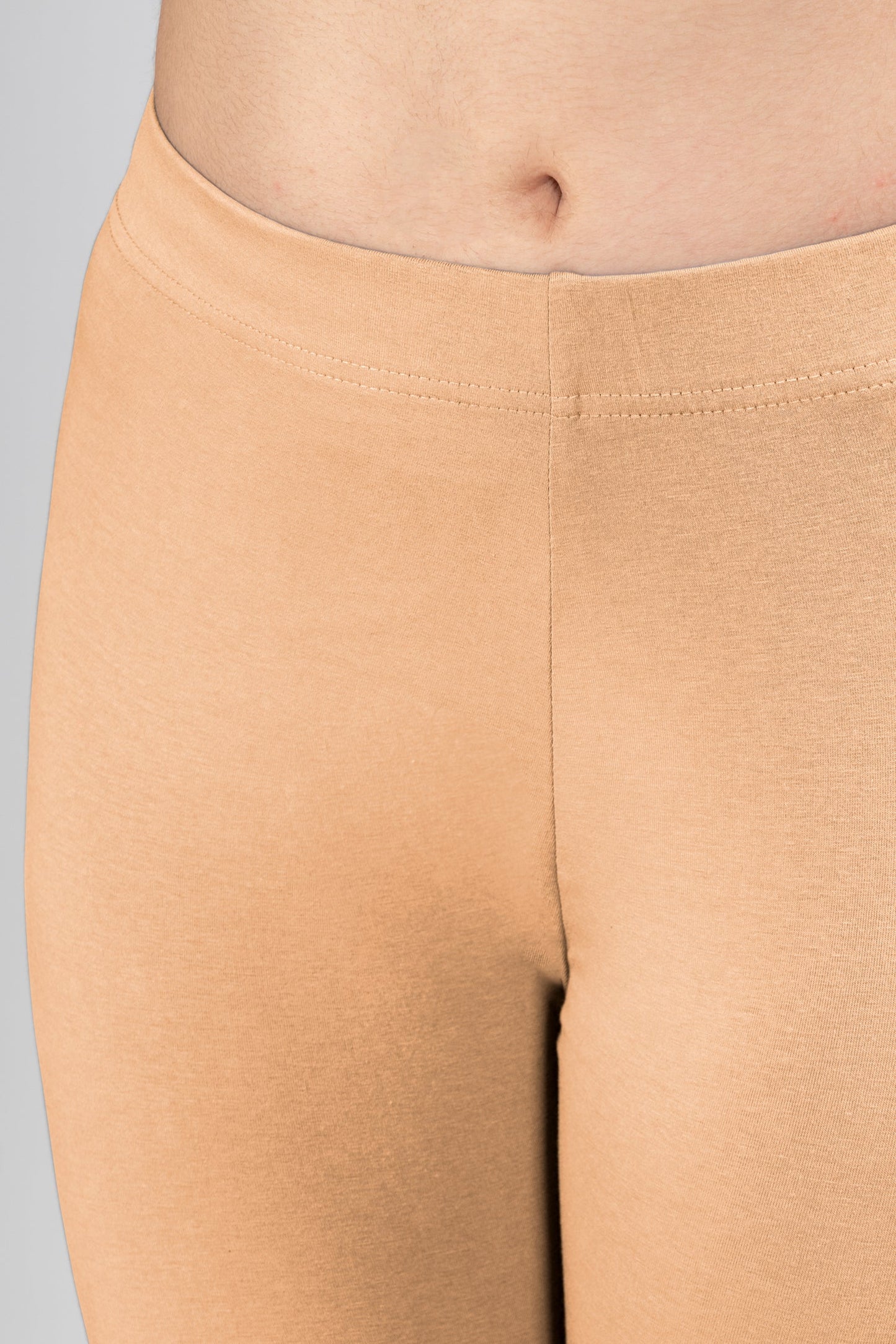 Camel Cotton Ankle Leggings