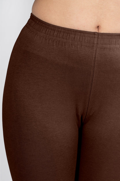 Copy Brown Cotton Churidar Leggings