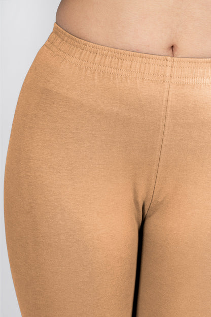 Camel Cotton Churidar Leggings