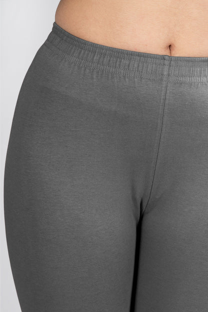 Steel Grey Cotton Churidar Leggings