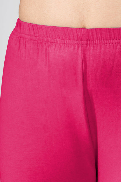 Wild Strawberry Viscose Capri Leggings