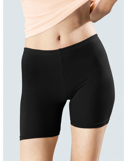 Indian Flower Women Black Cotton Cycling Shorts