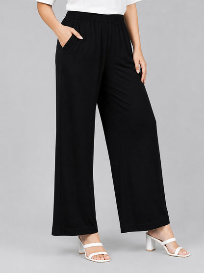 Majestic Black Rayon Palazzo